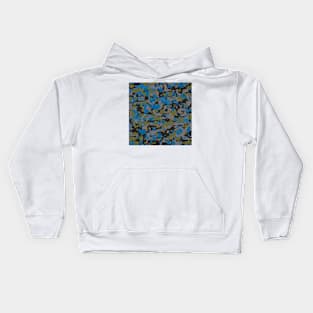 Olive Blue Digital Camouflage Kids Hoodie